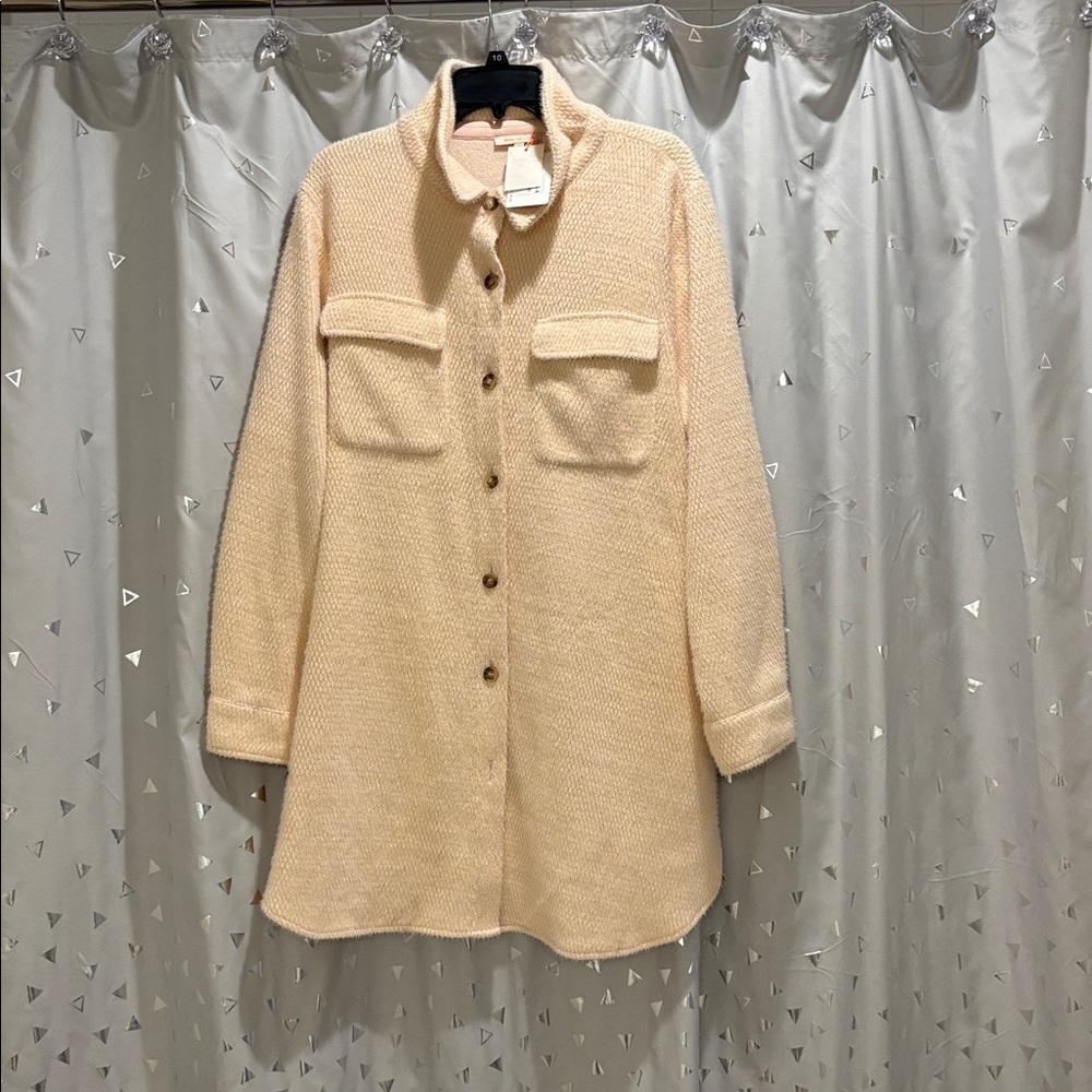 Skies Are Blue Cream Textured Jacket